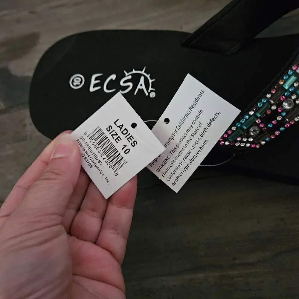 NWT Ecsa Beaded Platform Sandals